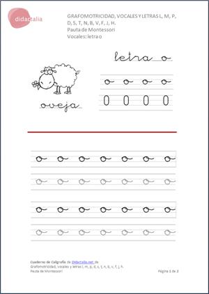 نور+اللبنانية+بالمايوة Fichas de caligrafía de Didactalia. Letra o. Pauta de Montessori